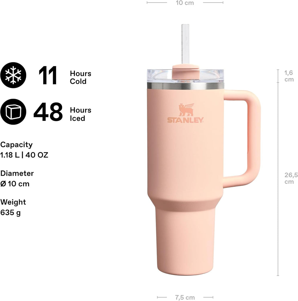 Stanley Quencher Pipetli Termos Bardak, 1.18 Litre, Pastel Turuncu (Orange Cream)