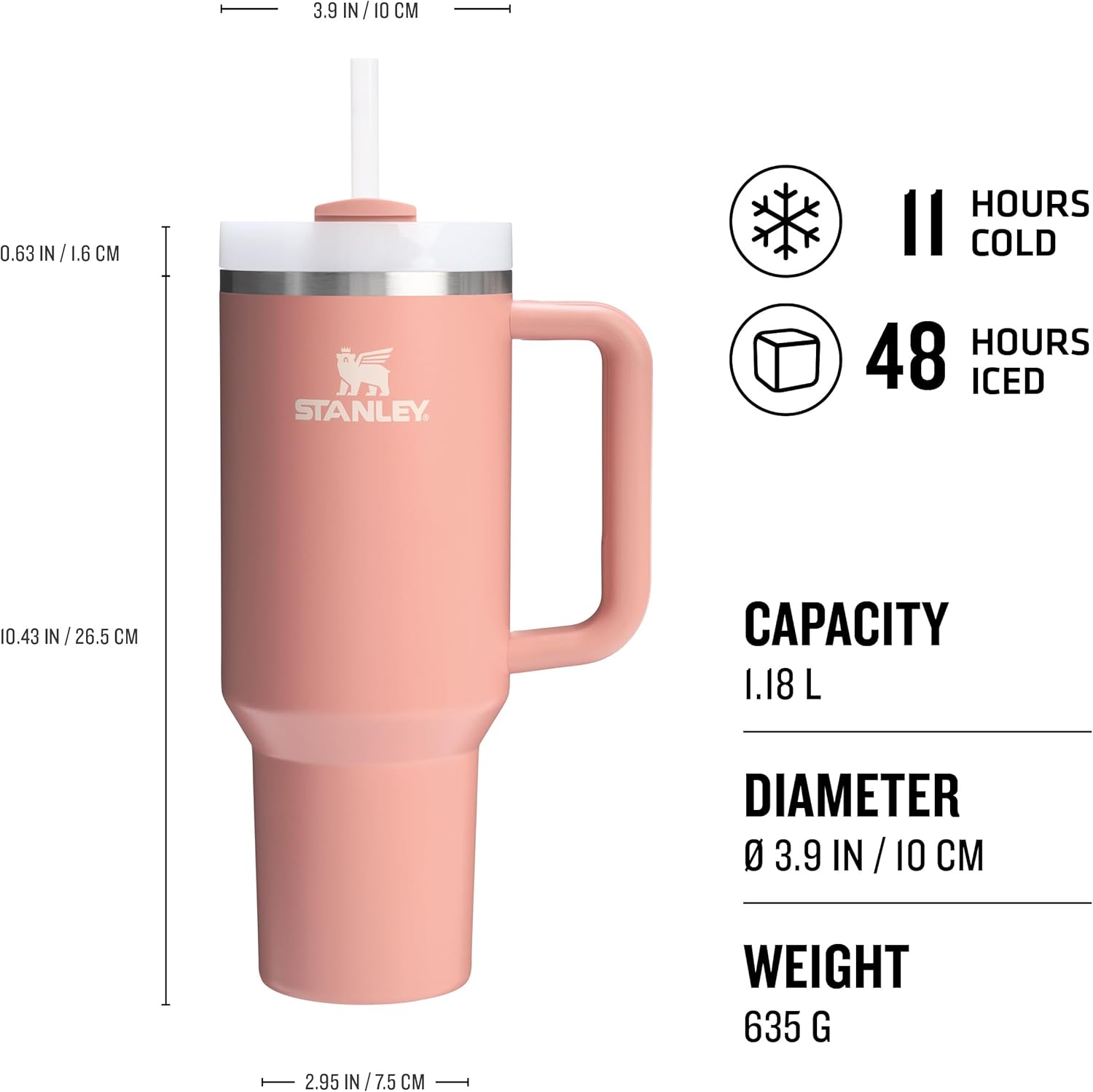 Stanley Quencher Pipetli Termos Bardak, 1.18 L