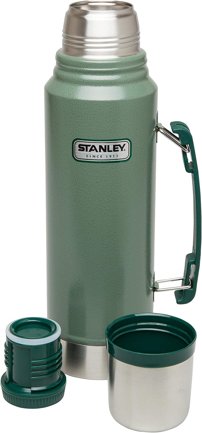Stanley Klasik Vakumlu Paslanmaz Çelik Termos, Yeşil, 1 L, Çift Duvar Yalıtımı,
