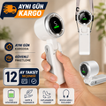Turbo El Vantilatörü Mini Fan Vantilatör Katlanabilir 3’ü 1 Arada Taşınabilir Fan 5 Kademeli LED Ekranlı USB-C Şarjlı Mini Vantilatör