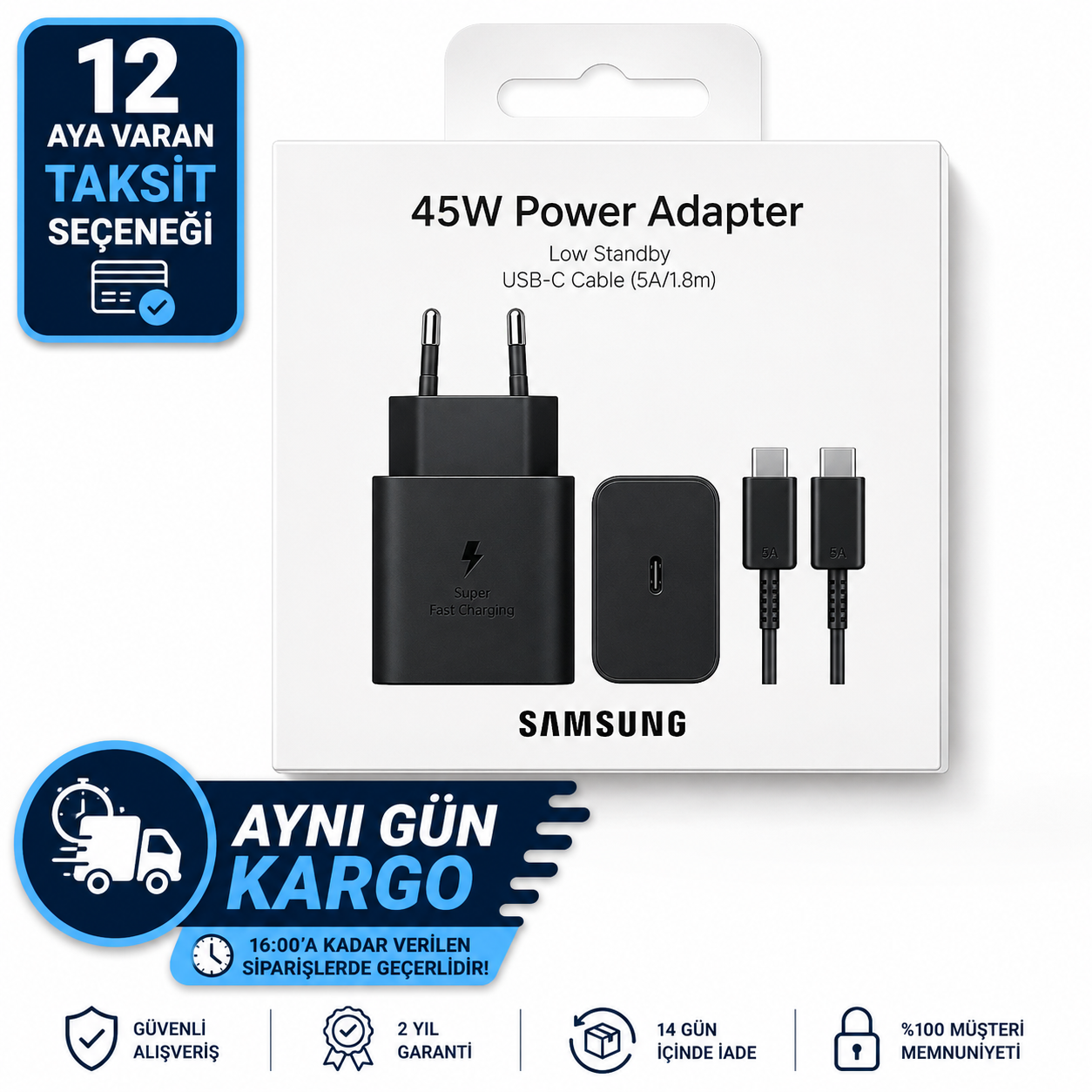 Samsung EP-T4511X TypeC Hızlı Şarj Aleti (45W) - Siyah