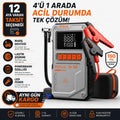 Jump Starter Auhma Akü Takviye Cihazı 10.000 mAh 4'ü 1 Arada Powerbank Çantalı Hava Kompresörü 150 PSI