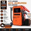 Jump Starter Auhma Akü Takviye Cihazı 10.000 mAh 4'ü 1 Arada Powerbank Çantalı Hava Kompresörü 150 PSI Otomobil SUV