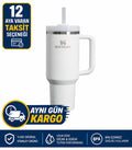 Stanley Quencher Pipetli Termos Bardak, 1.18 Litre, Krem