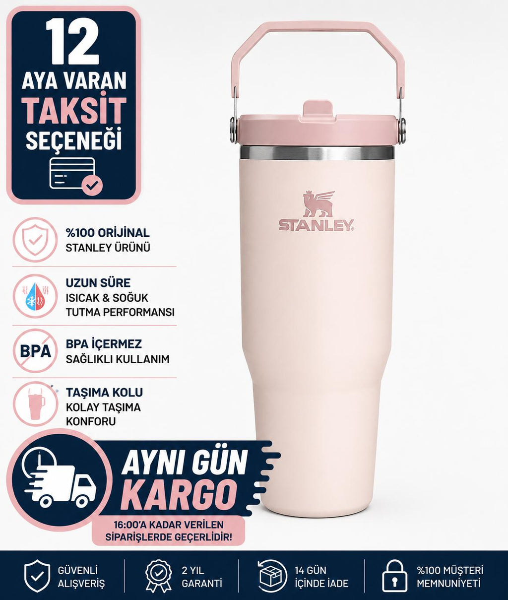 Stanley IceFlow Flip Straw Tumbler Pipetli Termos Bardak, 0.89 L