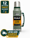 Stanley Klasik Vakumlu Paslanmaz Çelik Termos, Yeşil, 1 L, Çift Duvar Yalıtımı,